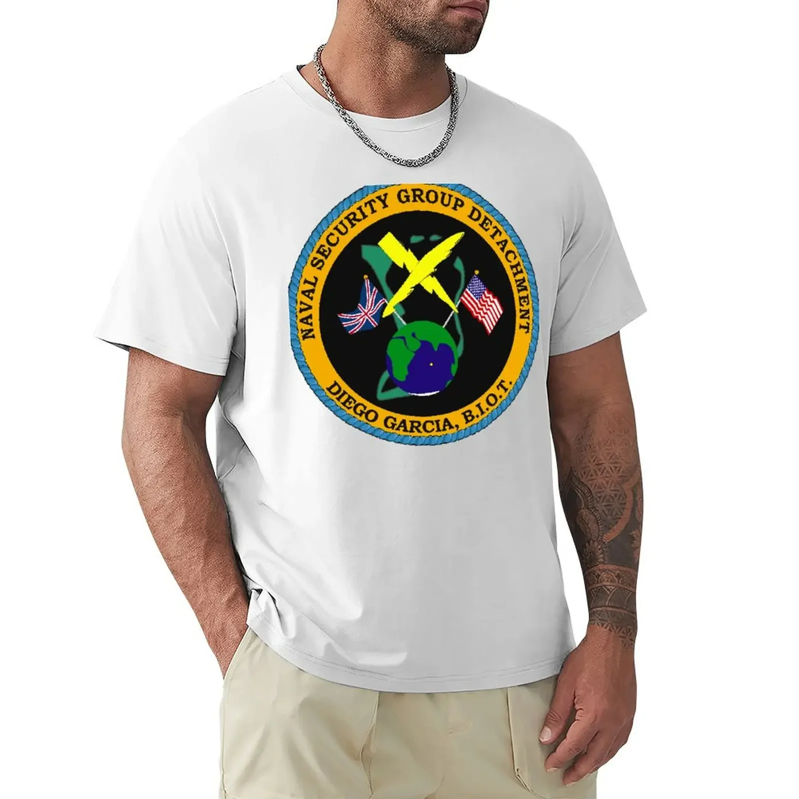 NAVAL SECURITY GROUP DETACHMENT, DIEGO GARCIA, B.I.O.T. T-shirt korean fashion customs Short sleeve tee mens t shirts pack