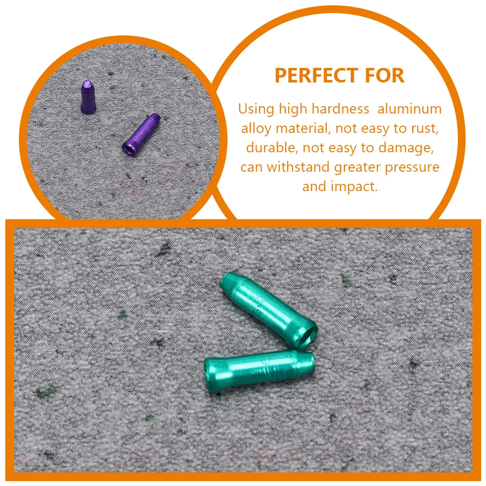 

100pcs Brake End Caps Bike Tips Durable Aluminum Wire Protectors Brake Cable Tail Caps Bike Accessories For Cable Protection