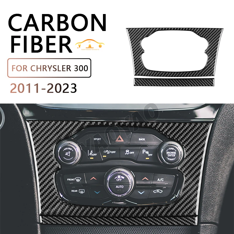 

Carbon Fiber Central Control AC CD Panel Cover Trim Sticker For Chrysler 300 2011-2023 Auto Accessories