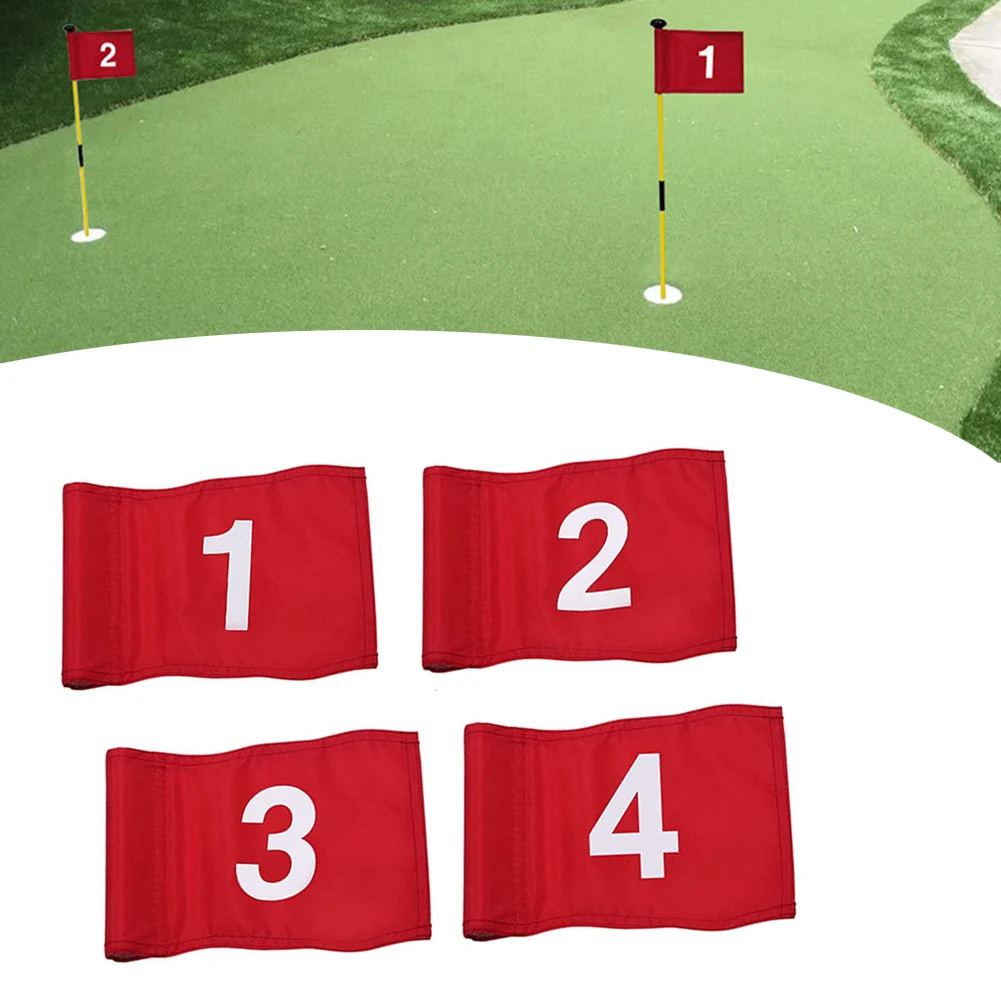 For Golf Target Flags 4pcs with Easy Assembly System Tear Resistant Nylon Fabric for Portable For Golf Practice