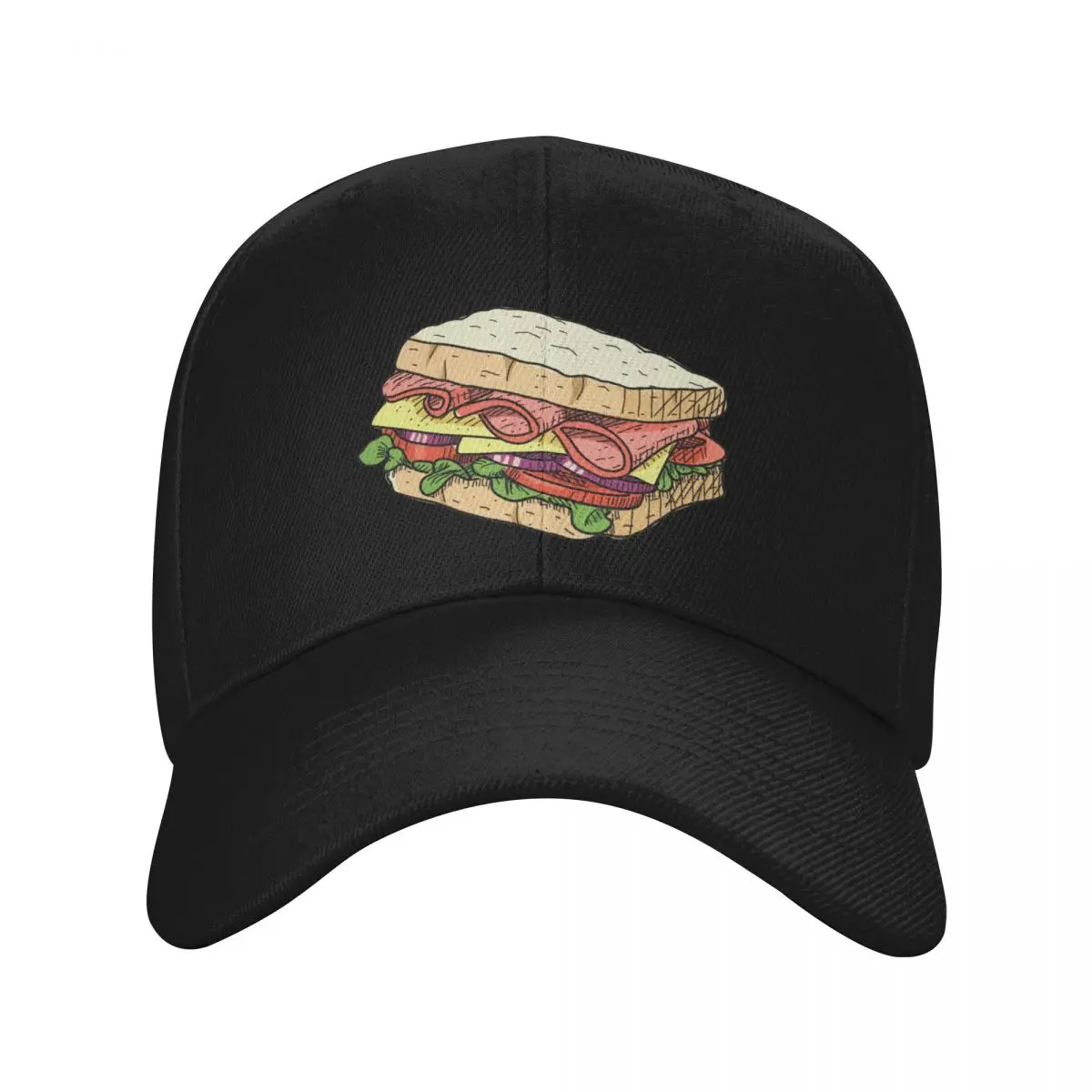 

Ham and Cheese Sandwich Baseball Cap Trucker Hat Golf Wear Sunhat Golf Cap Man Women's