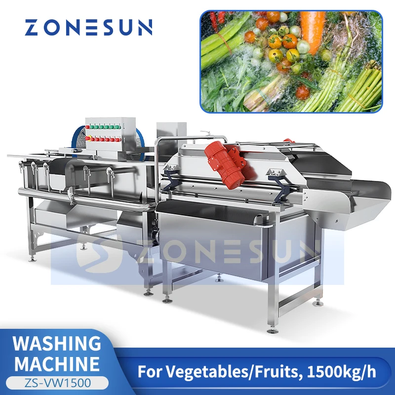 Zonesun ZS-VW1500 Fruit Wash Vegetable Washer Vegetable Washing Machine Fruit and Vegetable Purifier Commercial Veggie Cleaner