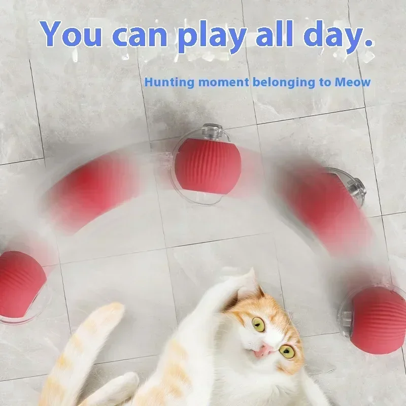 Automatic Roll Cat Interactive Ball Toy Auto Rolling Ball With Tail Rechargeable Smart Pet Electric Toy Dog Cat Teaser Training