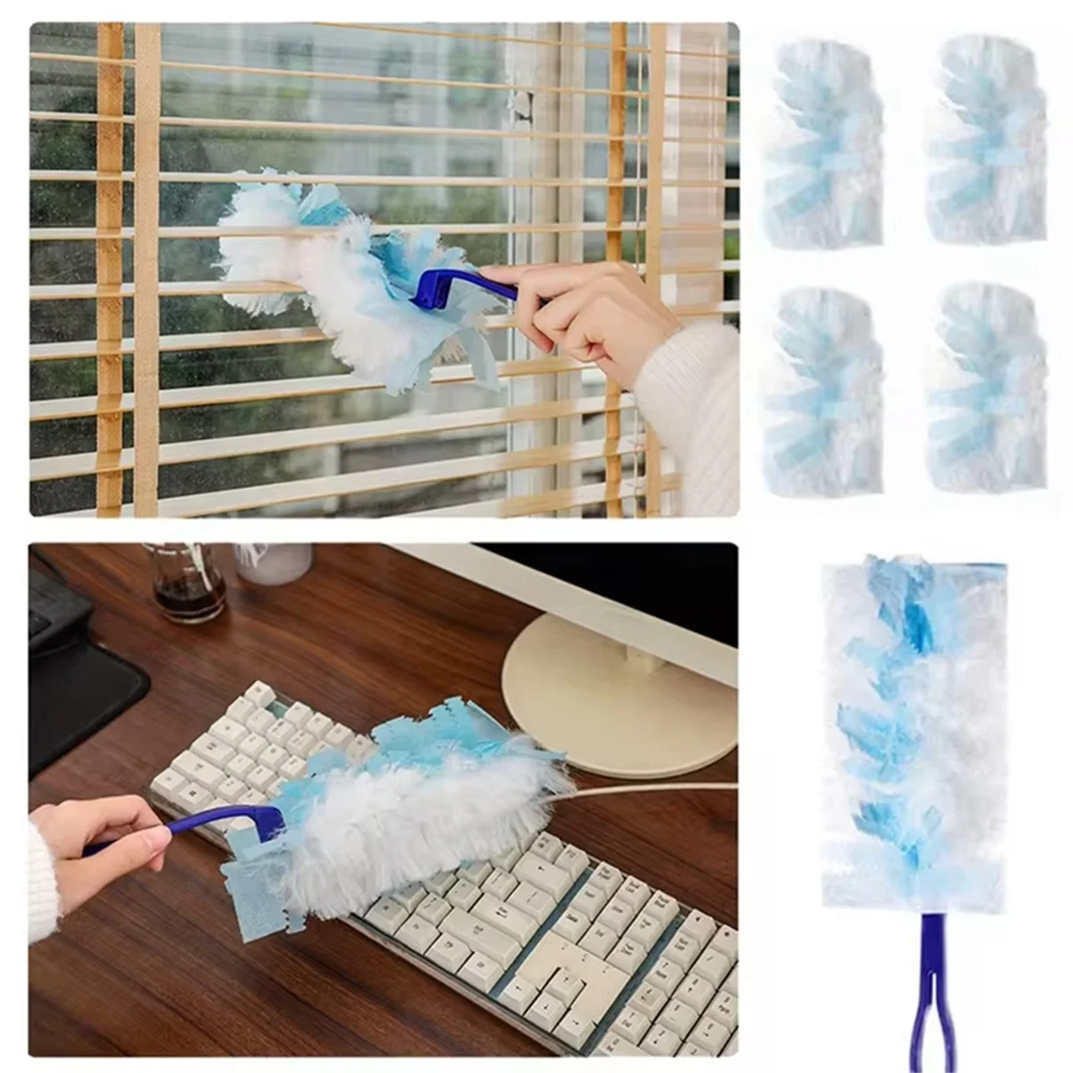 30 Pieces Duster Refills, Disposable Duster Refills Compatible for SwifferDuster