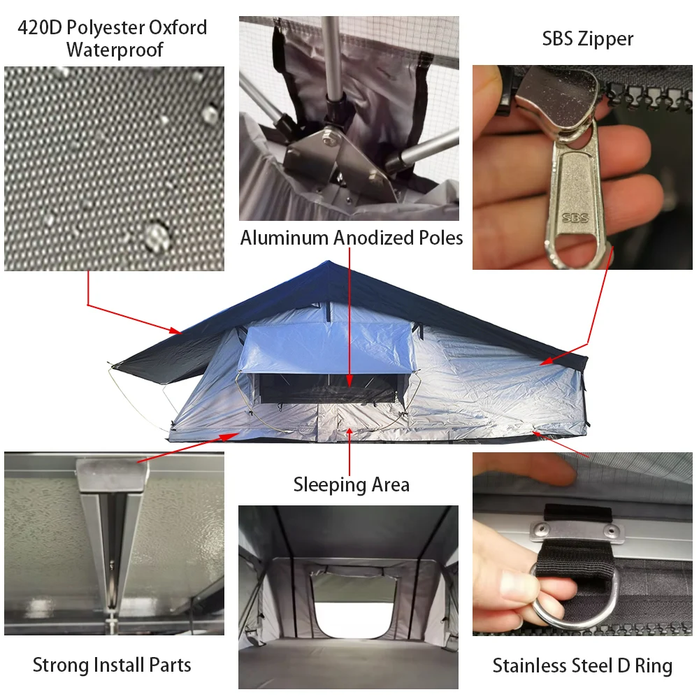 Sunday Campers Rooftent Oem Custom 4Wd Accessories Offroad Rooftop Tents Camping Top 4X4 Roof Tent