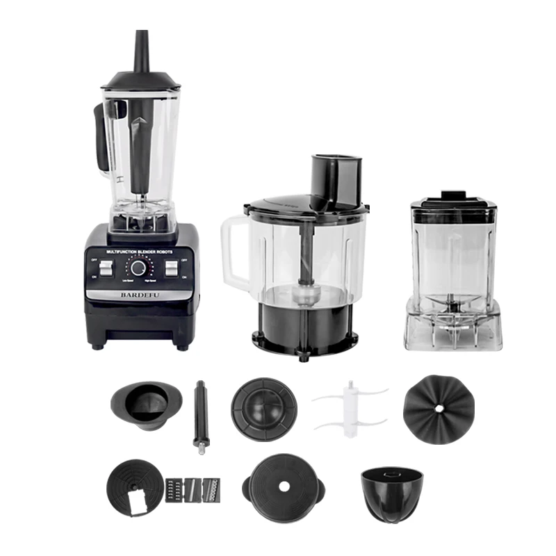 Electric 6-in-1 Household Blender Push Button Control Stainless Steel Housing 10 Speeds Ice Juicer Meat Grinding