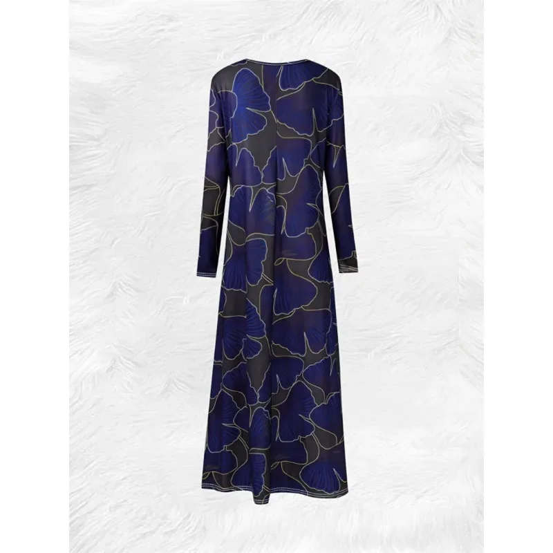 Spring and Summer New Style Fashionable and Elegant Women's Dress Long Sleeves Loose Casual Long Skirt for Women