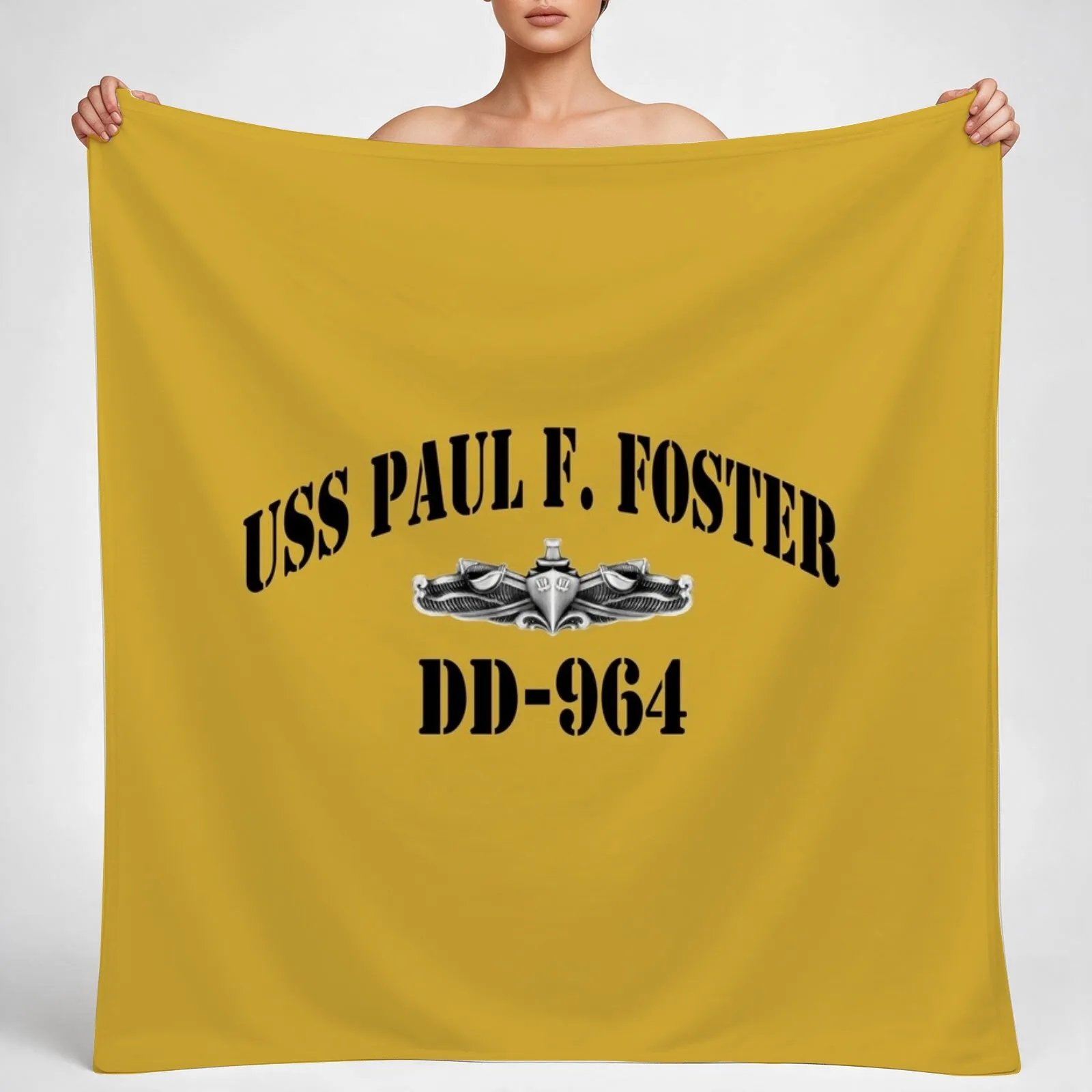 USS PAUL F. FOSTER (DD-964) SHIP'S STORE Throw Blanket couch cozy soft plush fuzzy picnic outdoor blanket