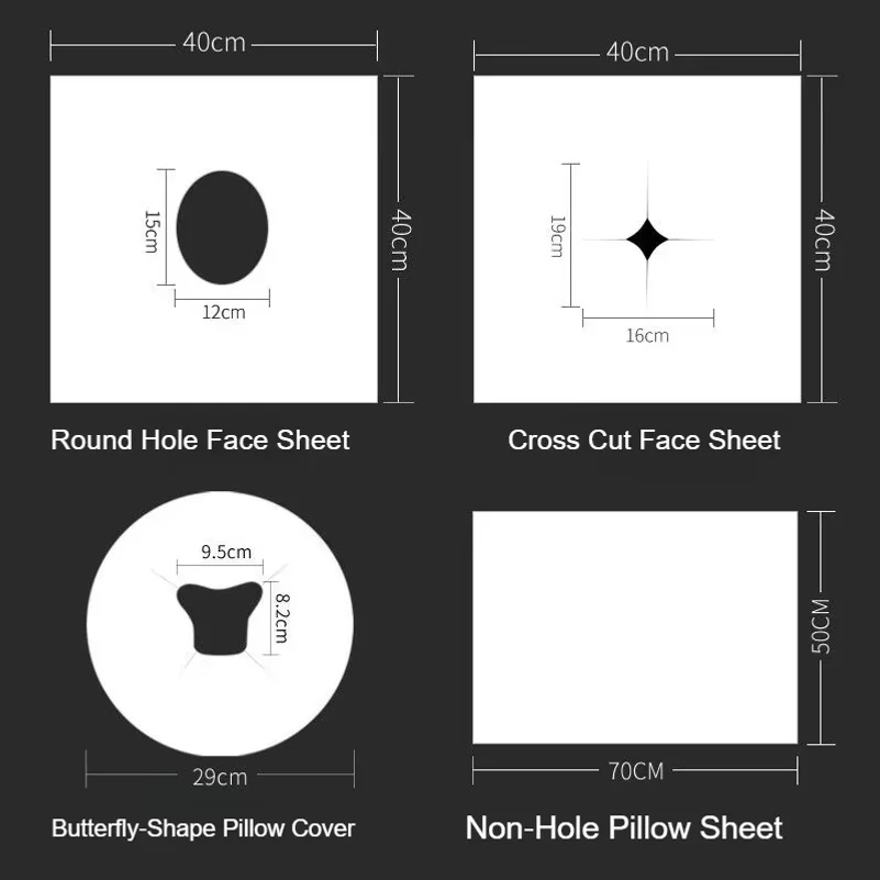 2200Pcs Disposable Cross Cut Non-woven Massage Table Sheet, Breathable Oil Proof Drape Sheet & Pillow Cover for Beauty Salon Spa