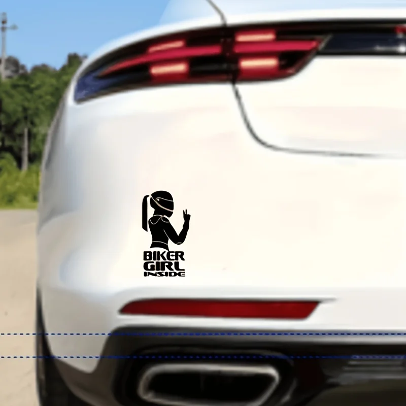 Cycling Girl Sticker Female Rider Vinyl Decal Matte Finish 1PC Waterproof Car Motorcycle Laptop Bottle Helmet Decor