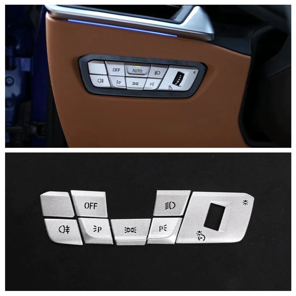 Aluminum Alloy Headlight Switch Button Sticker Decoration Cover Trim Patch for A90 2018-2021 Accessories