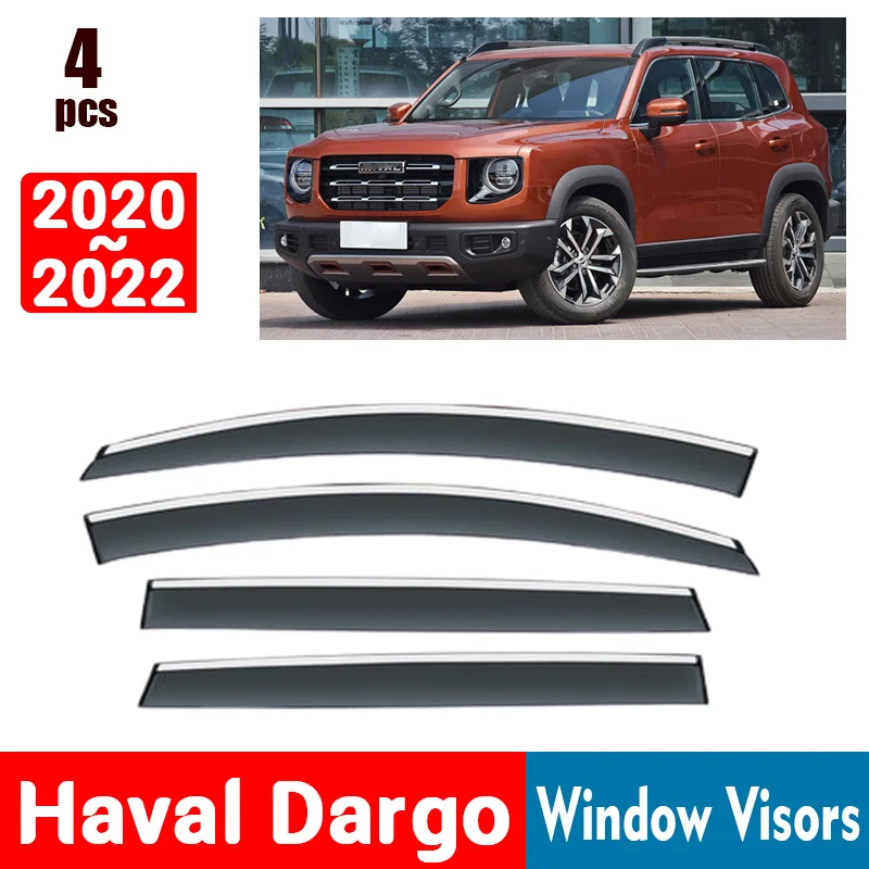 

Козырьки для окон Haval Dargo 2020-2022, дождевики для окон, дождевик, дефлектор, тент, защита для вентиляции, кожух, крышка, отделка