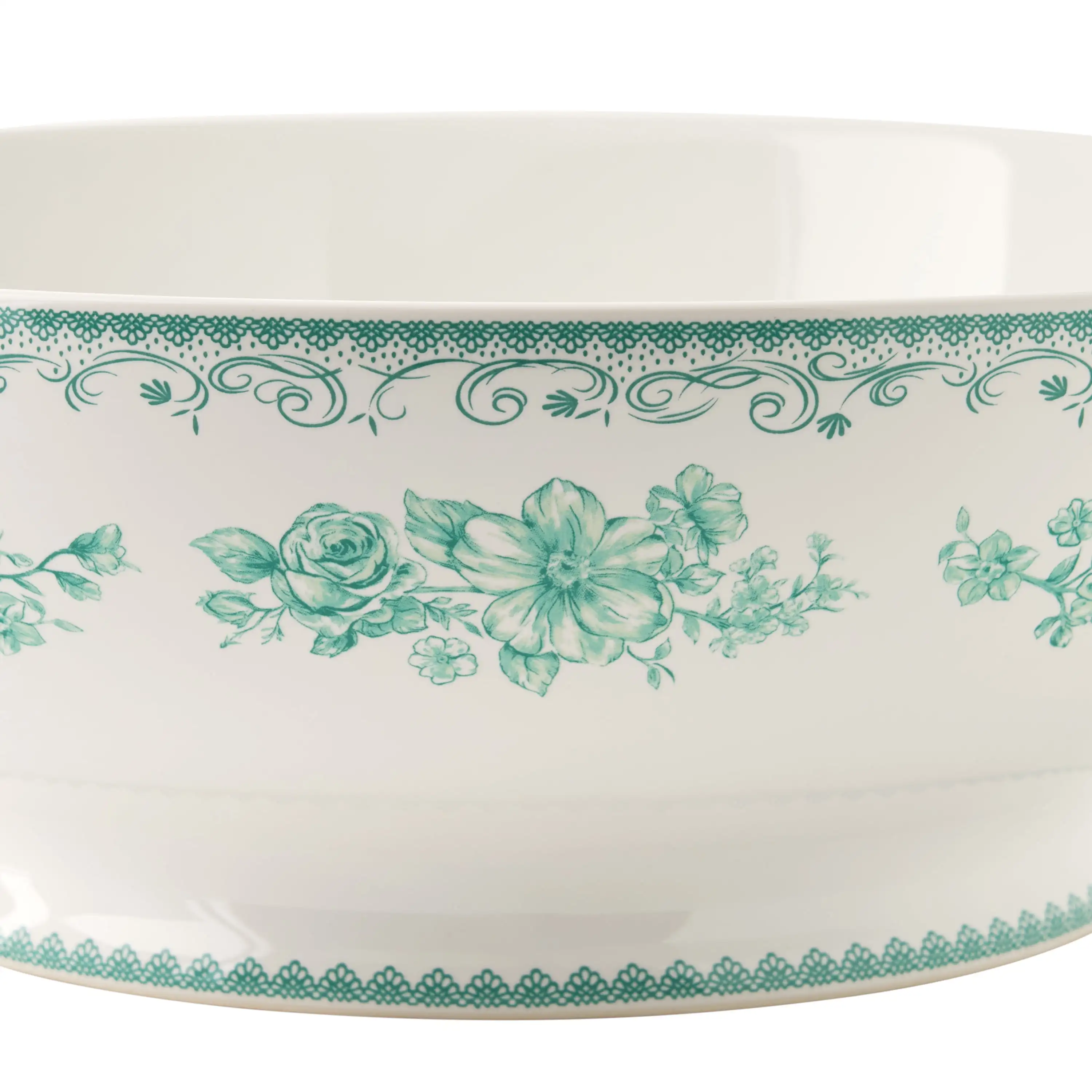 ชามเสิร์ฟ 11 นิ้วของ Agatha Stoneware สีฟ้า เครื่องล้างจานและไมโครเวฟปลอดภัย