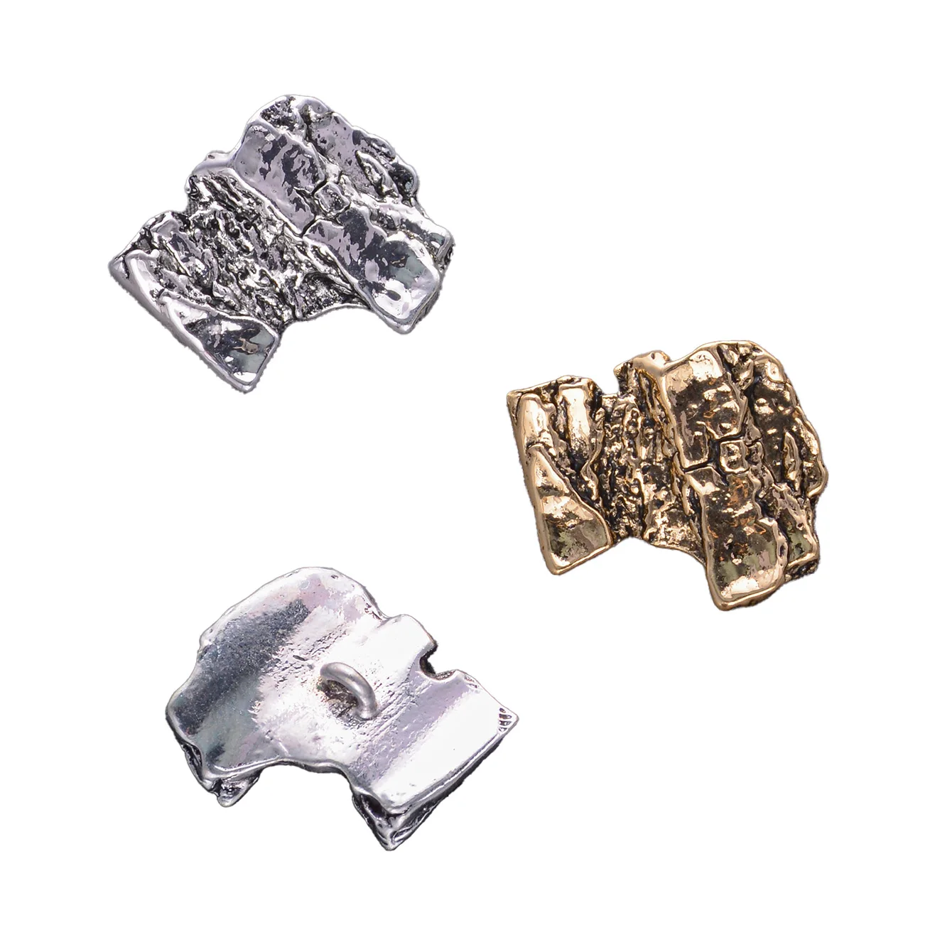 7 pièces/paquet 25MM exquis irrégulier métal classique bouton pull laine pull veste cardigan manteau cousu à la main boutons