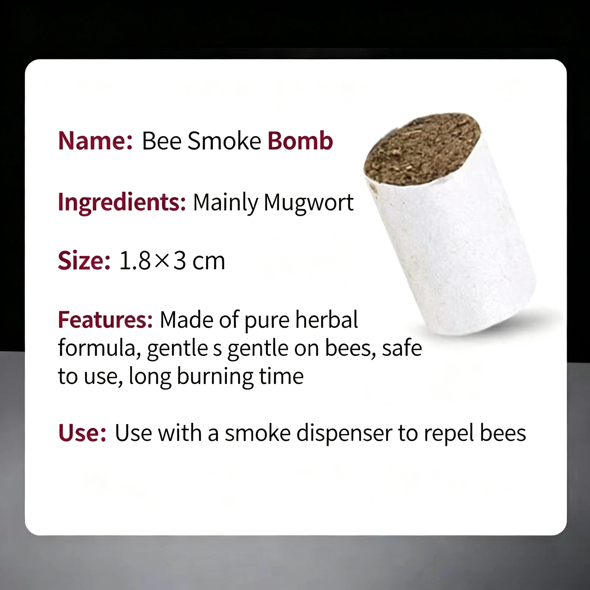 Bee Smoker Smoke Pellets Mugwort Fuel Cartridge Refill for Beekeeping Calm Hive Inspection Repel Bees