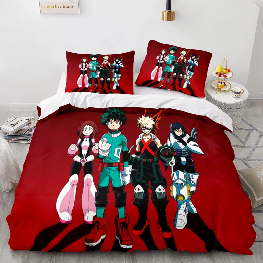 3D Print Bedding Gift Anime My Hero Academia Bedding Set Single Twin Full Queen King Size Bed Set Adult Kid Bedroom Home Textile