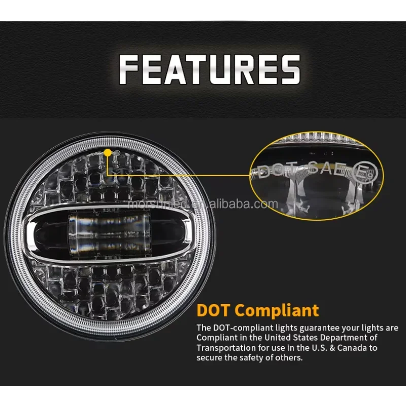 

Заводская горячая продажа Morsun MS-1088D 7-дюймовая светодиодная фара в сборе для 1997-2006 Wrangler TJ 2-дверная 7-дюймовая круглая фара выключения