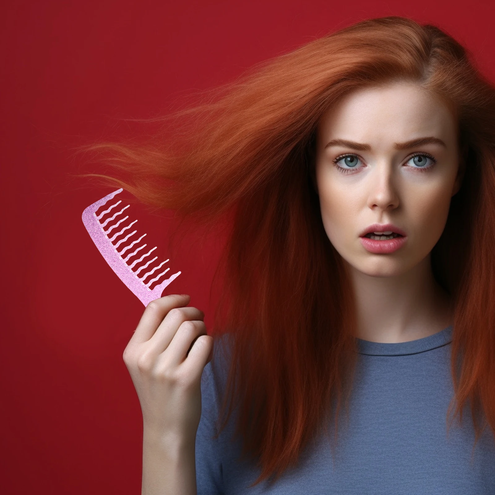 

Wide Tooth Comb For Curly Detangling Gentle On Hair Natural Look Stylish Transparent Design Long-Lasting Material Hair