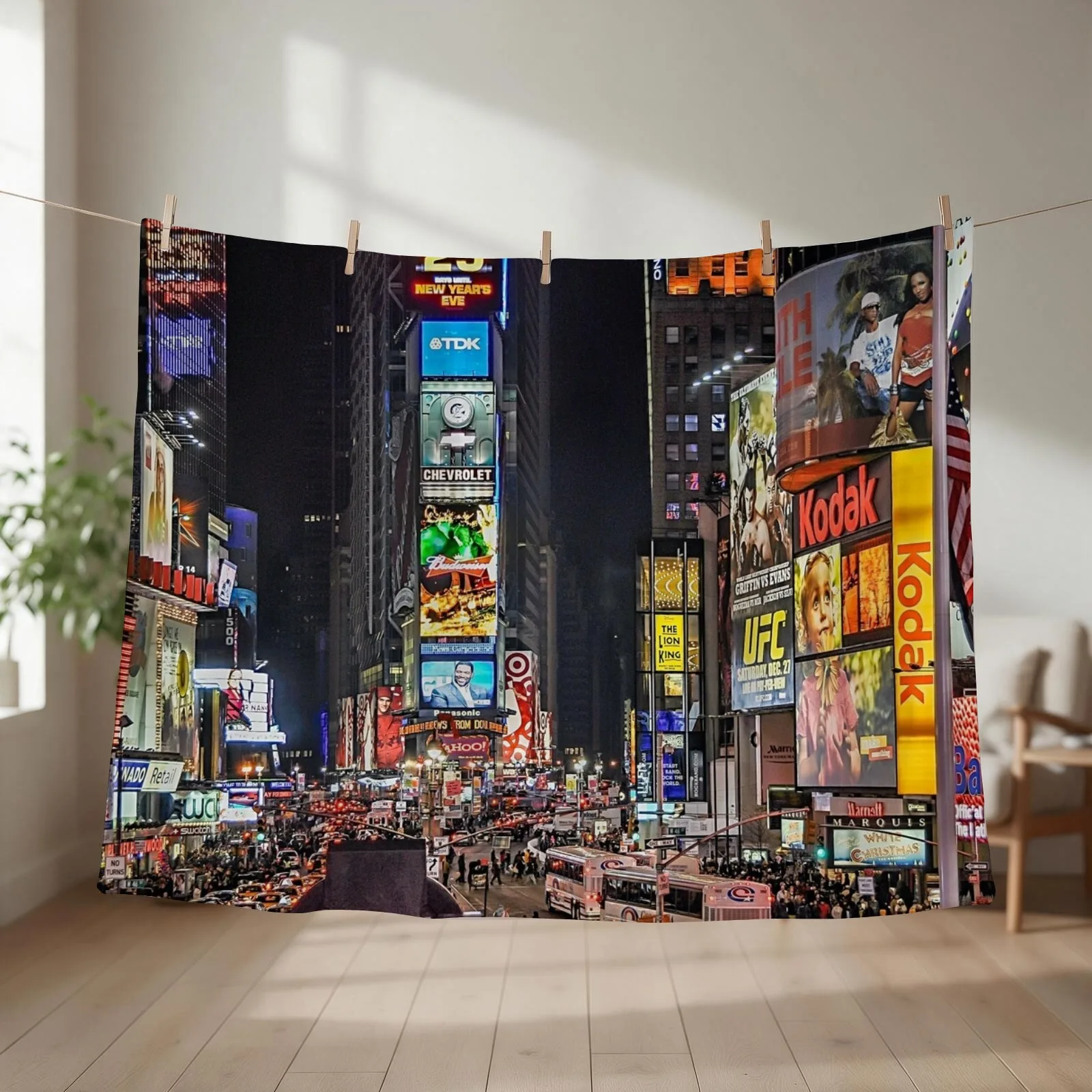 Times Square Throw Blanket couch cozy soft plush fuzzy picnic outdoor blanket