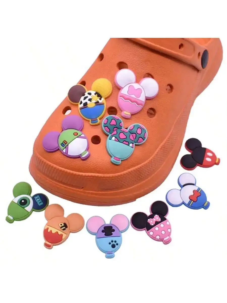 MINISO 10pcs Disney Mickey Shoe Decorations Shoe Accessories Charms For Clogs Bogg Bag Bubble Slides Sandals