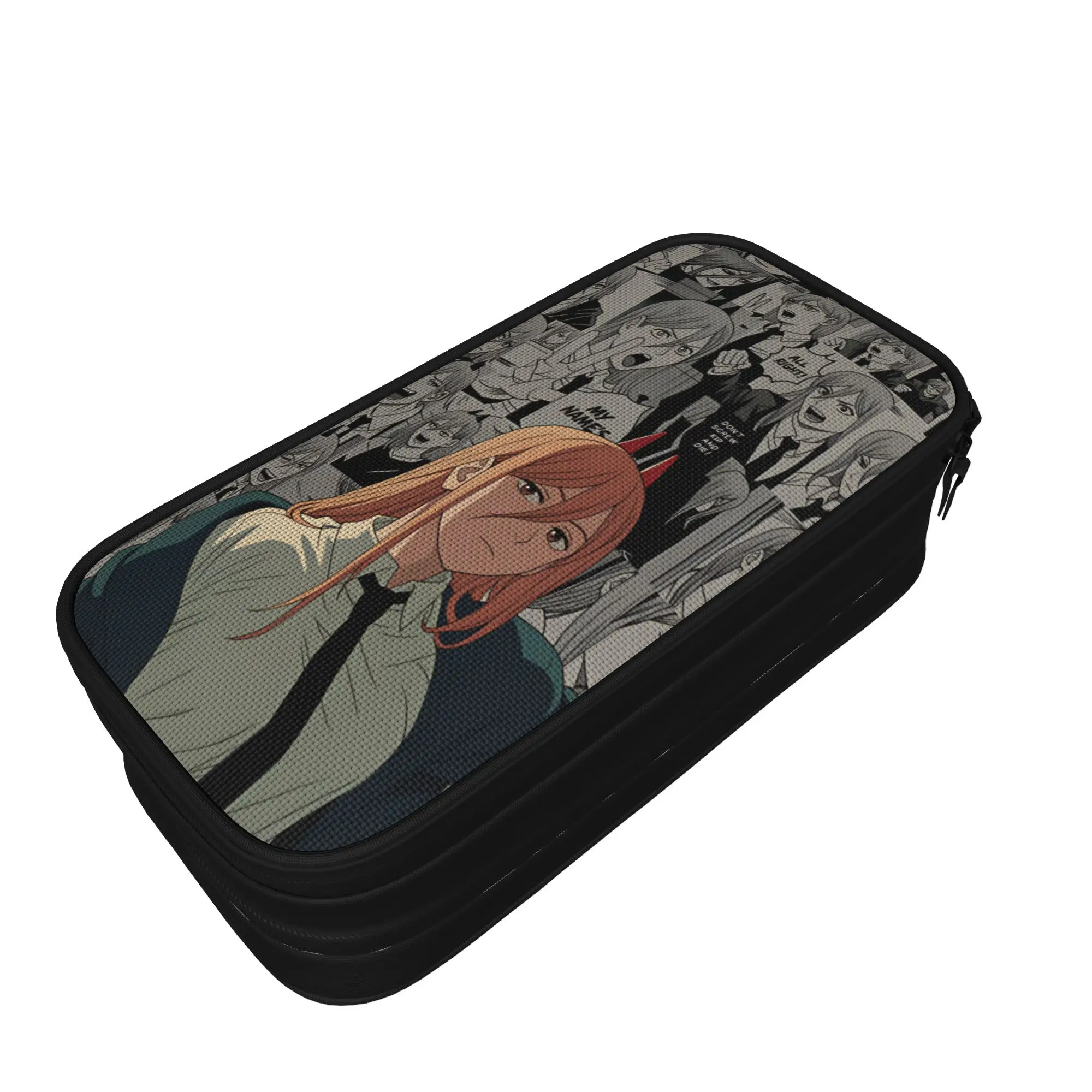 Vintage Pencil Case Chainsaws Man Pencil Pouch  Back To School Pencil Cases Girls Boys Canvas Graphic School Stationery
