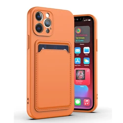 Liquid Silicone Wallet Case for iPhone 12 13 mini 15 14 Pro Max Card Holder Slot Case for iPhone XR Xs 8 Plus Slim Pocket Cover