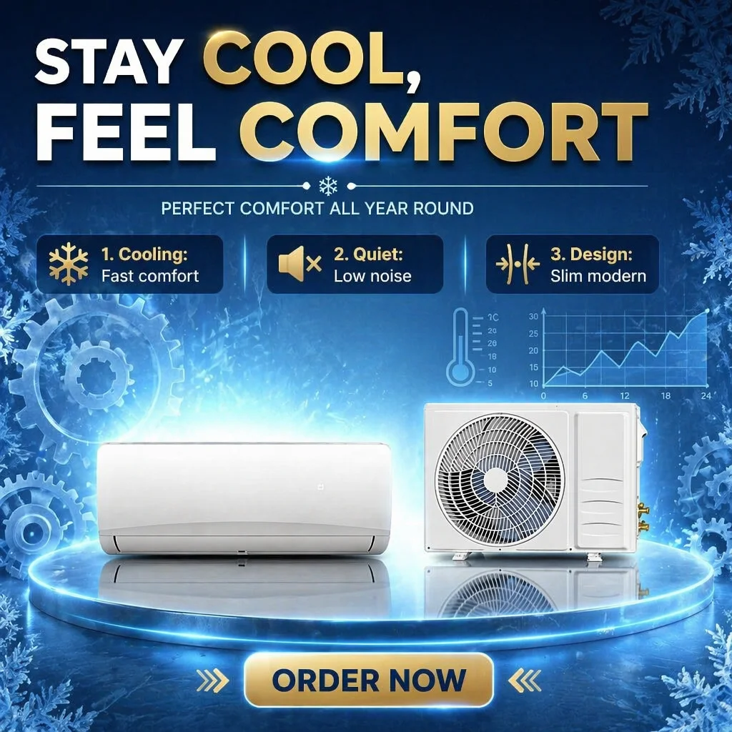 Used 12000 BTU Inverter Split AC R32 App Control Energy Saving Quiet Cooling 3Y Warranty