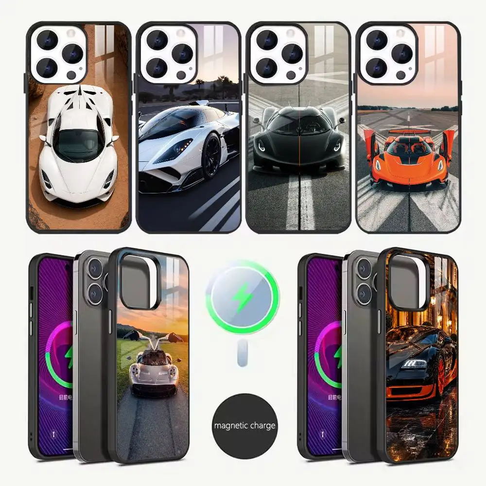 

Supercar Phone Case For iPhone17,16,15,14,13,12,11,Pro,Max,Plus,SE4,Magnetic Wireless Charging