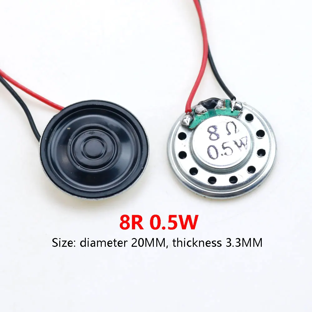 1Piece 8 32 Ohms 8R 32R 0.5W 1W 2W Diameter 20 23 26 28 30 32 36 40 50 MM Ultra-thin Speaker MX  DuPont Line 1.25 Terminal