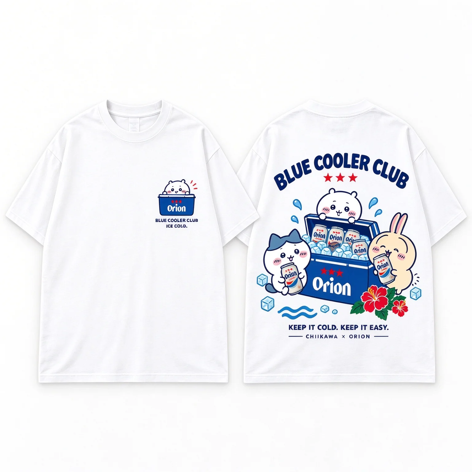 Chiikawa Cute Kawaii Okinawa Bier-T-Shirt für Herren und Damen, weiß, Retro, cooles Grafik-Design, Oversize, kurzärmelig, Streetwear-Oberteil – Detail 8