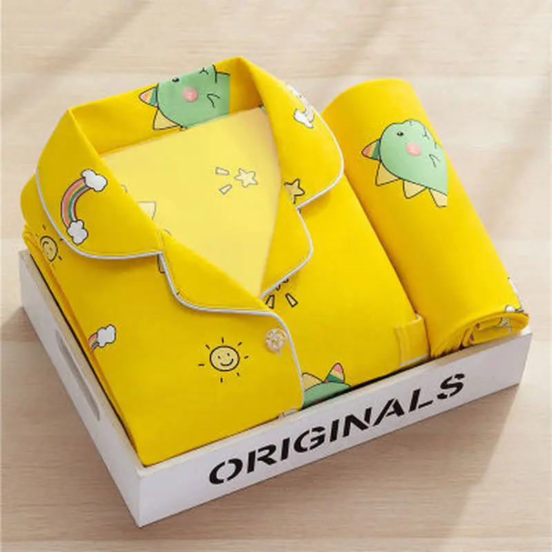 Kawaii Pajamas Girls Cotton Pyjamas Suit Female Pijamas Autumn Home Clothes for Women Long Sleeve Pants Sleepwear Set Homewear
