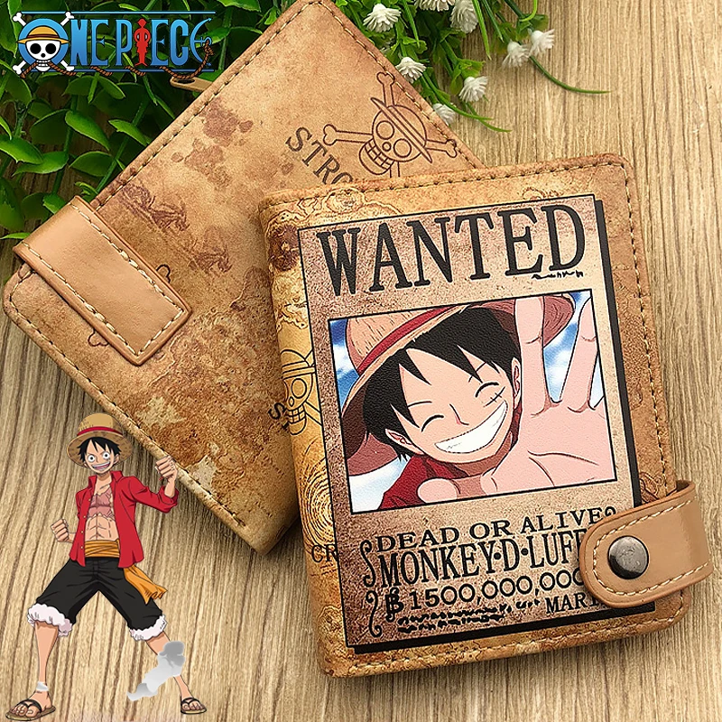 

1pcs ONE PIECE Luffy Coin Purse Anime Men PU Leather Business Money Credit ID Cards Holder Cartoon Coin Bag Large Capacity Walle
