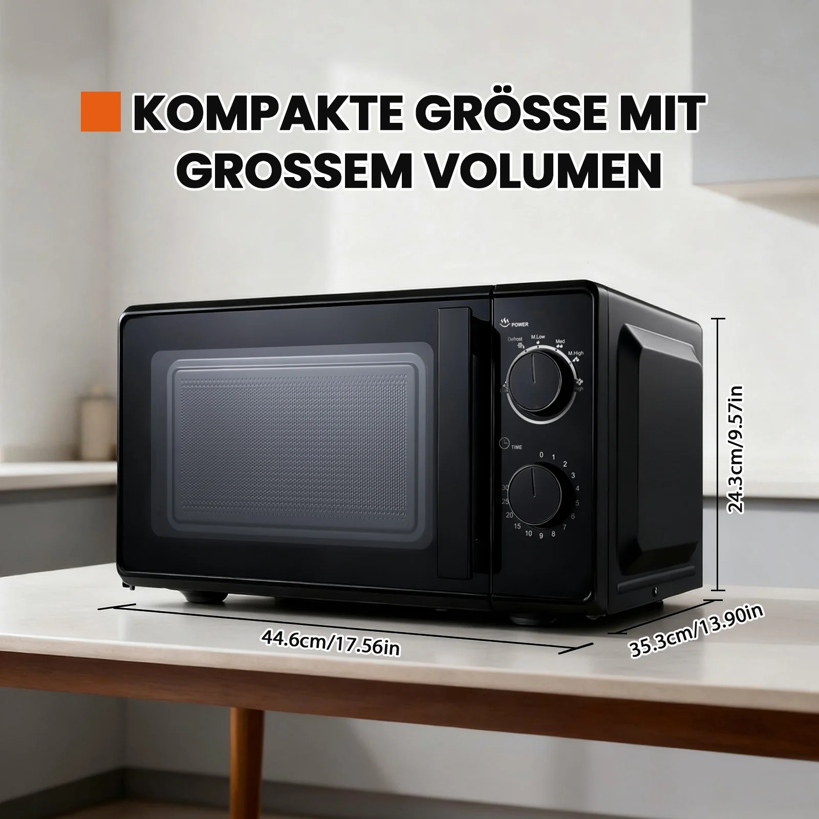 فرن ميكروويف مدمج 20 لتر، وظيفة شواء الميكروويف، 700 وات، 5 مستويات طاقة، 3 برامج مجمعة، برنامج إزالة الجليد، مقبض دوار، مؤقت، سهل التنظيف، للاستخدام في الخزفيات والدجاج والبيتزا وما إلى ذلك