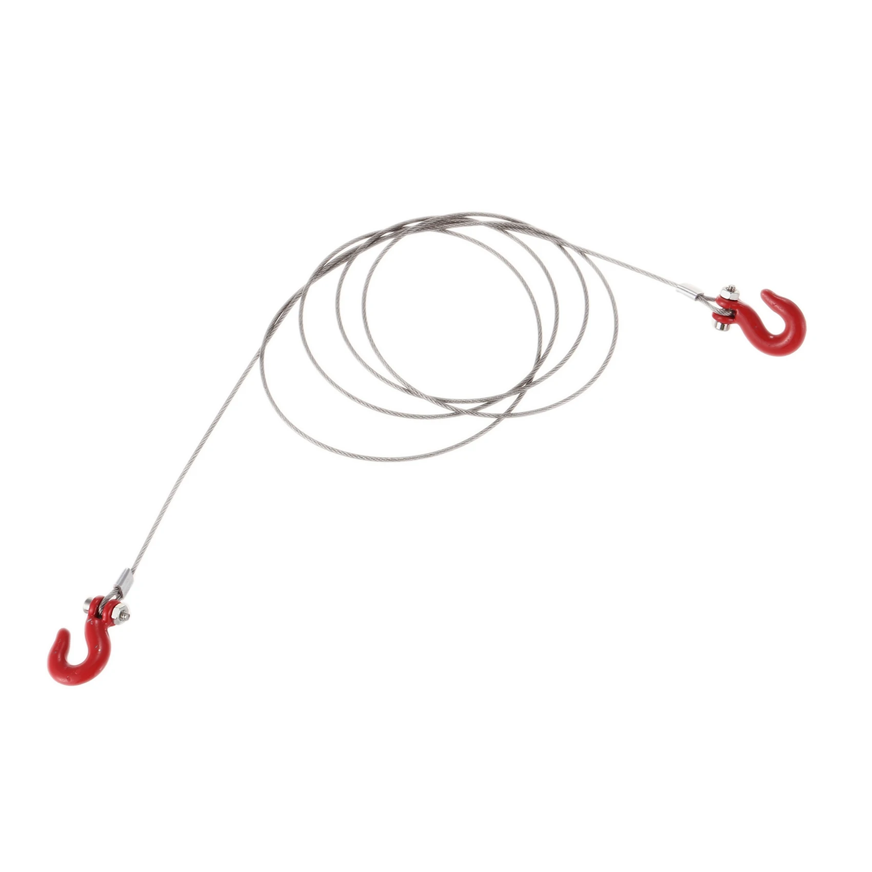 FBIL-2X 1/10 RC Car Crawler Steel Tow Rope With Hooks For SCX10 Wraith Axial D90 Parts