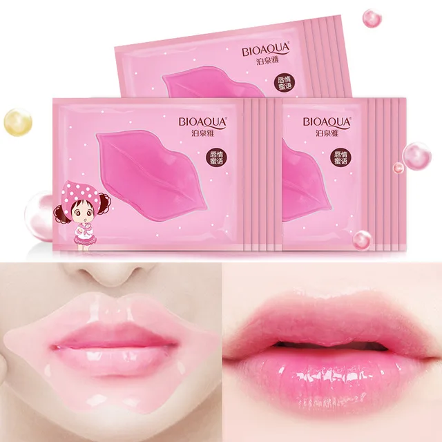 BIOAQUA 10pcs Skin Care Crystal Collagen Lip Mask Moisture Essence Lip Care Pads Anti Ageing Wrinkle Patch Pad Gel For Makeup