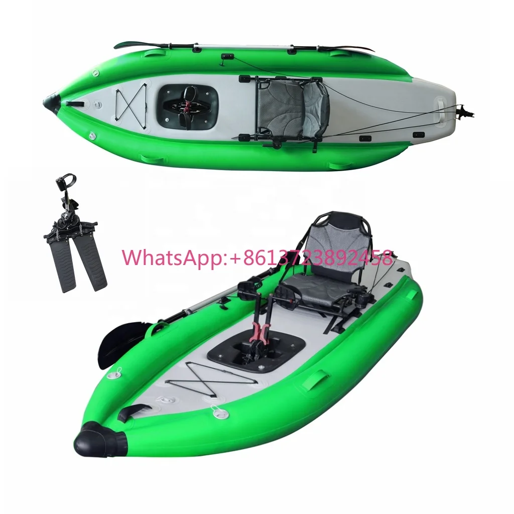 Kayak Inflable de Pesca con Pedales Estilo Vikingo para 1 Persona, Kayak Inflable para Paseos Marítimos, Directo de Fábrica, Nuevo, Lona de PVC, 1 Pieza