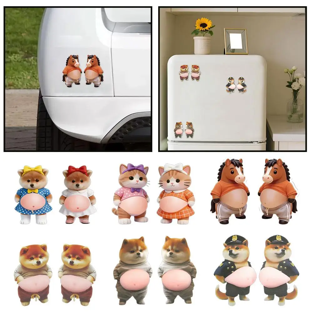 

2Pcs 3D Shiba Inu Belly Squeeze Stickers Cute Dog Decor Stress Relief Sticker For Car Window Refrigerator Phone Laptop DIY