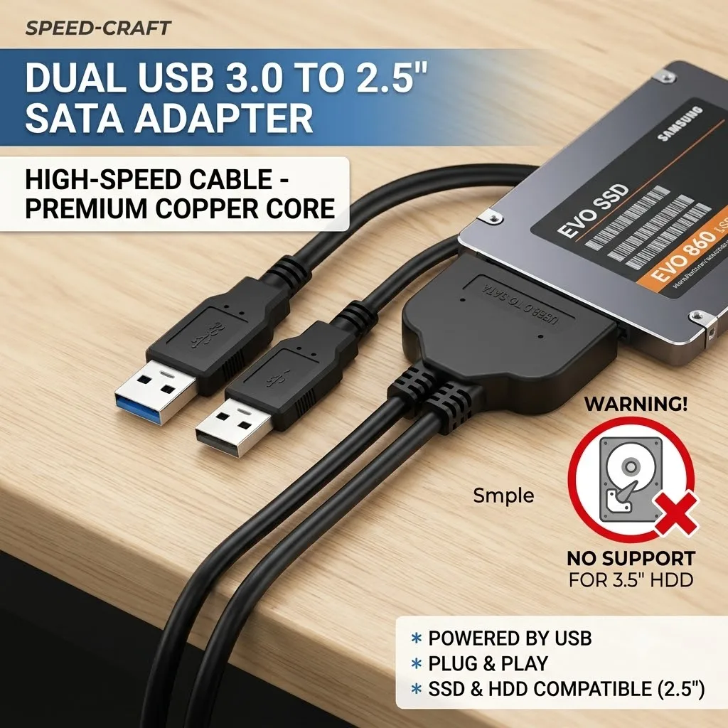 1pcs Sata To USB 3.0/2.0 Hard Driver Adapter Support 2.5 Inches External SSD HDD Hard Drive 22 Pin Sata III Cable Sata USB Cable