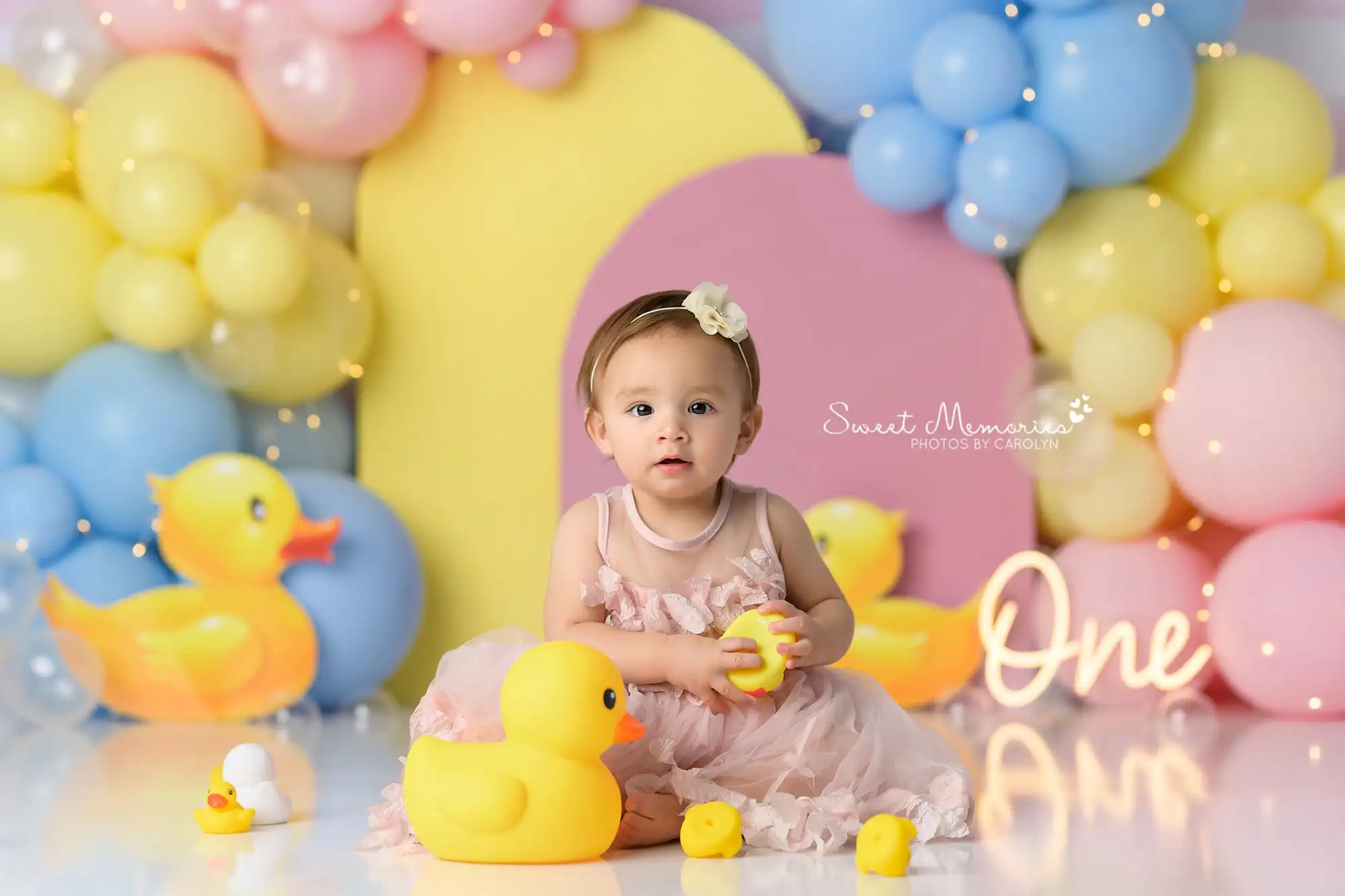 Rubber Duck Balloons Backdrops Kids Baby Birthday Cake Smash Props Child Yellow Balloons Arch Backgrounds