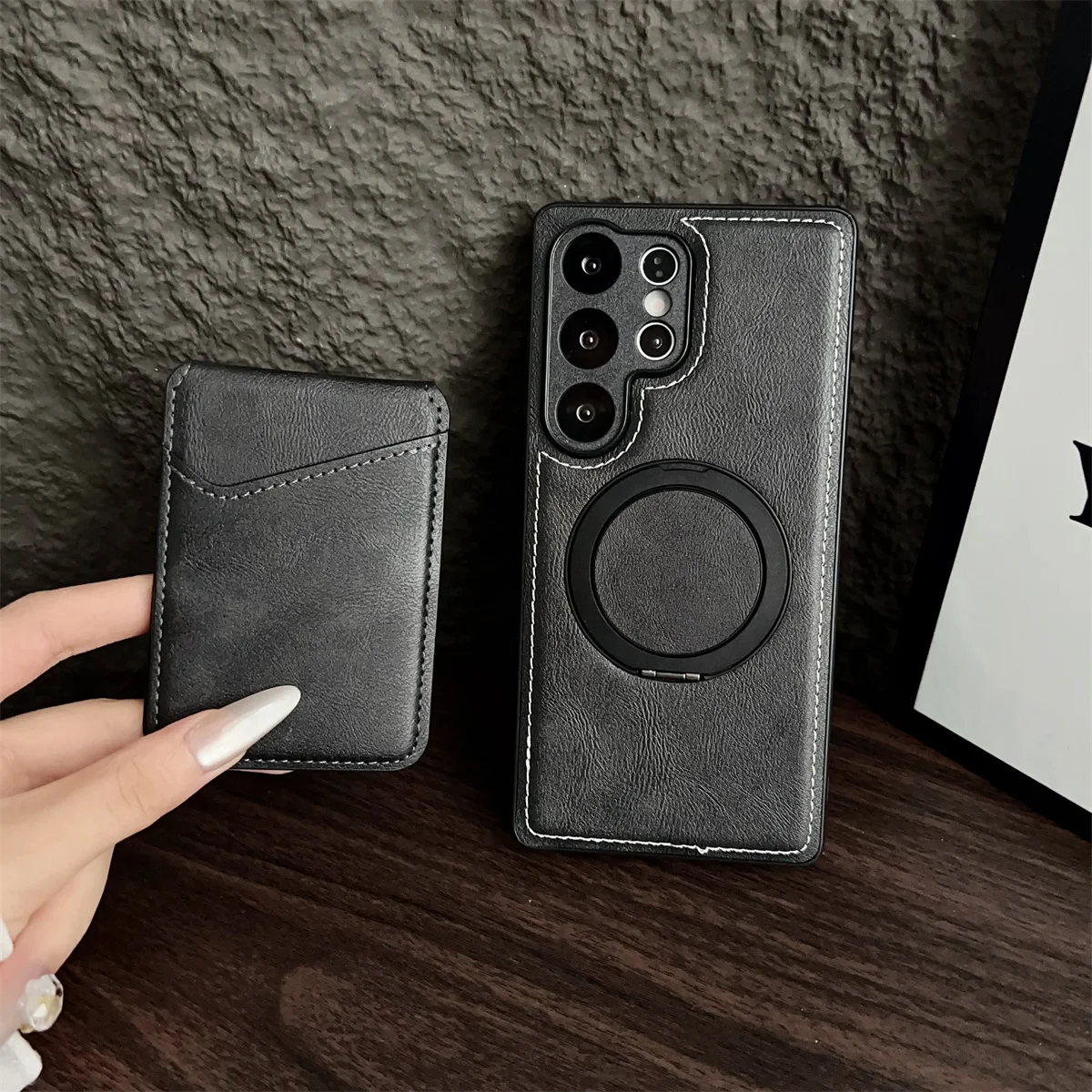Magnetische portemonnee kaarthouder telefoonhoesje voor Samsung Galaxy S25 FE S24 Ultra S22 Plus A15 A16 A17 A25 A26 A35 A36 A55 A56 A06 A07