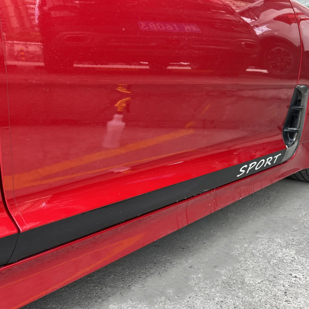 2pcs Carbon Fiber Style Side Door Skirt Sticker Car Body Decals Strip Stickers For Kia Stinger 2018 2019 2020 2021 2022