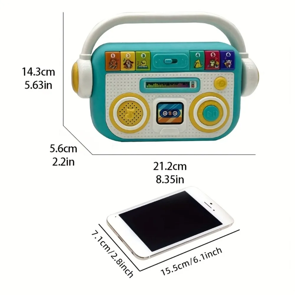 Baby Radio Toy Educational Developmental Toy with Animal Sounds & Lights Interactive Learning Toy for Infants Toddlers Gift