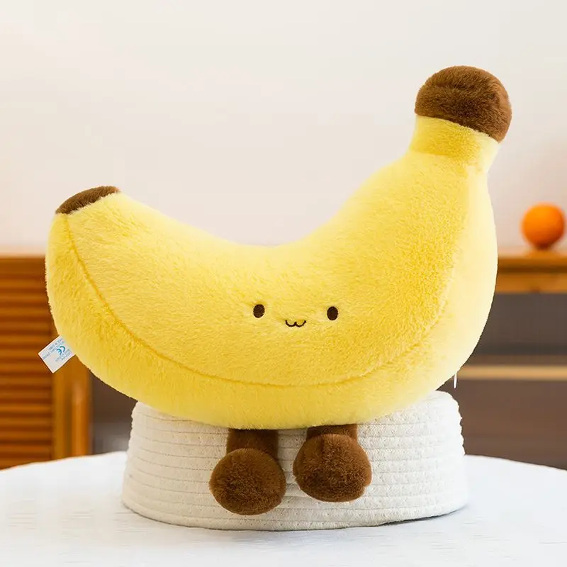 23cm Yellow Plant Banana Plush Toy Cute with Legs Soft Fruit Banana Doll a Birthday and Christmas Gift for Children