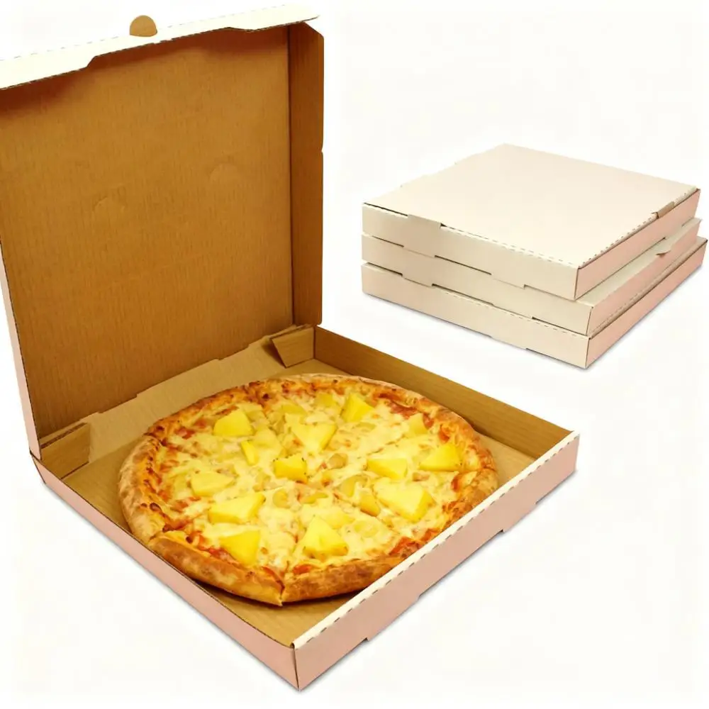 Minimum Order 500pcs  Customizable Sizes Pizza Box Custom Design Cardboard Material Heat Retention for Takeout and Delivery
