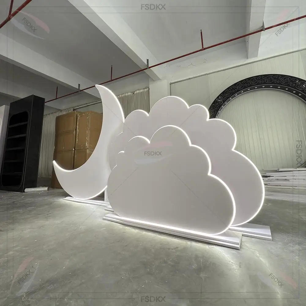 

FSDKX Popular Wedding Backdrop Arch White Pvc Arch Panels 3D Arch Wall for Events Backdrop Stage