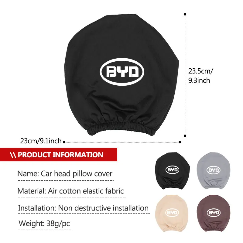 Car Seat Headrest Neck Pillow Dustproof Protective Cover For BYD S6 S8 E5 E6 G6 L3 S7 G7 Tang Song Qing Yuan Han Max - view 6