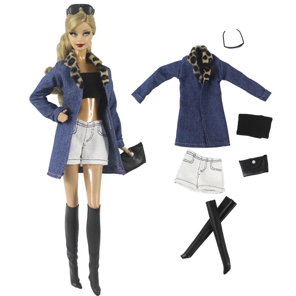 1 Set Doll Clothes 1:6 Scale Denim Wear Outfit for 11.5 inch 30cm Doll Many Style for Choice Gifts for girls #07