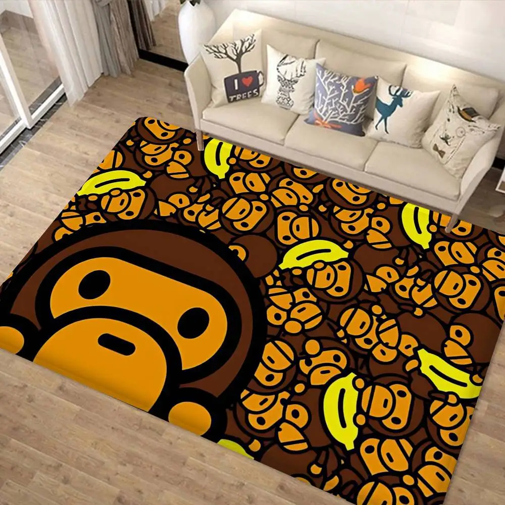 Printing B-BAPE Fashion Hallway Carpet Washable Non-Slip Living Room Sofa Chairs Area Mat Kitchen Doormat Area Rug