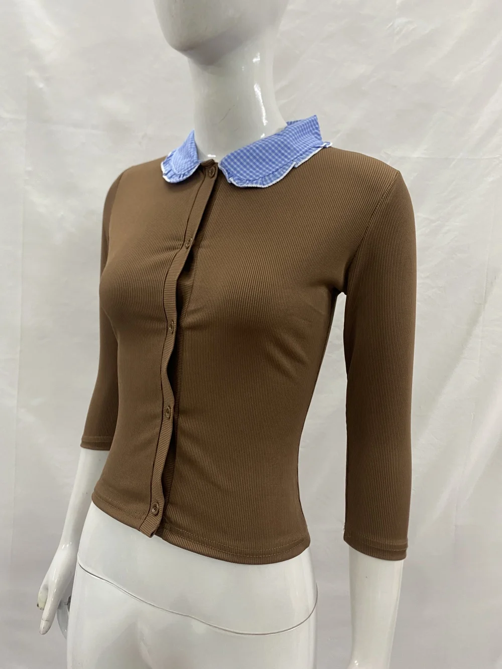 2026 new spring and autumn retro style contrasting long sleeved top for daily street fashion, casual and versatile, niche ins - view 6