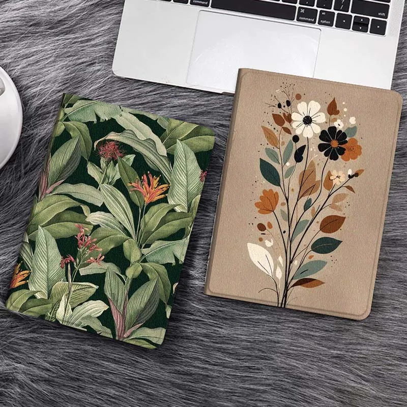 

Tropical Leaf Flower Pattern Tablet Case For Samsung Tab Galaxy S6 S11 A A7 A8 A9 A11 10.1 10.4 10.5 Plus Lite Gift